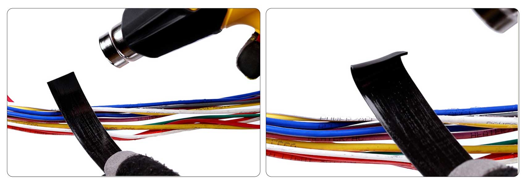 加熱膠帶的一端,直到它卷曲